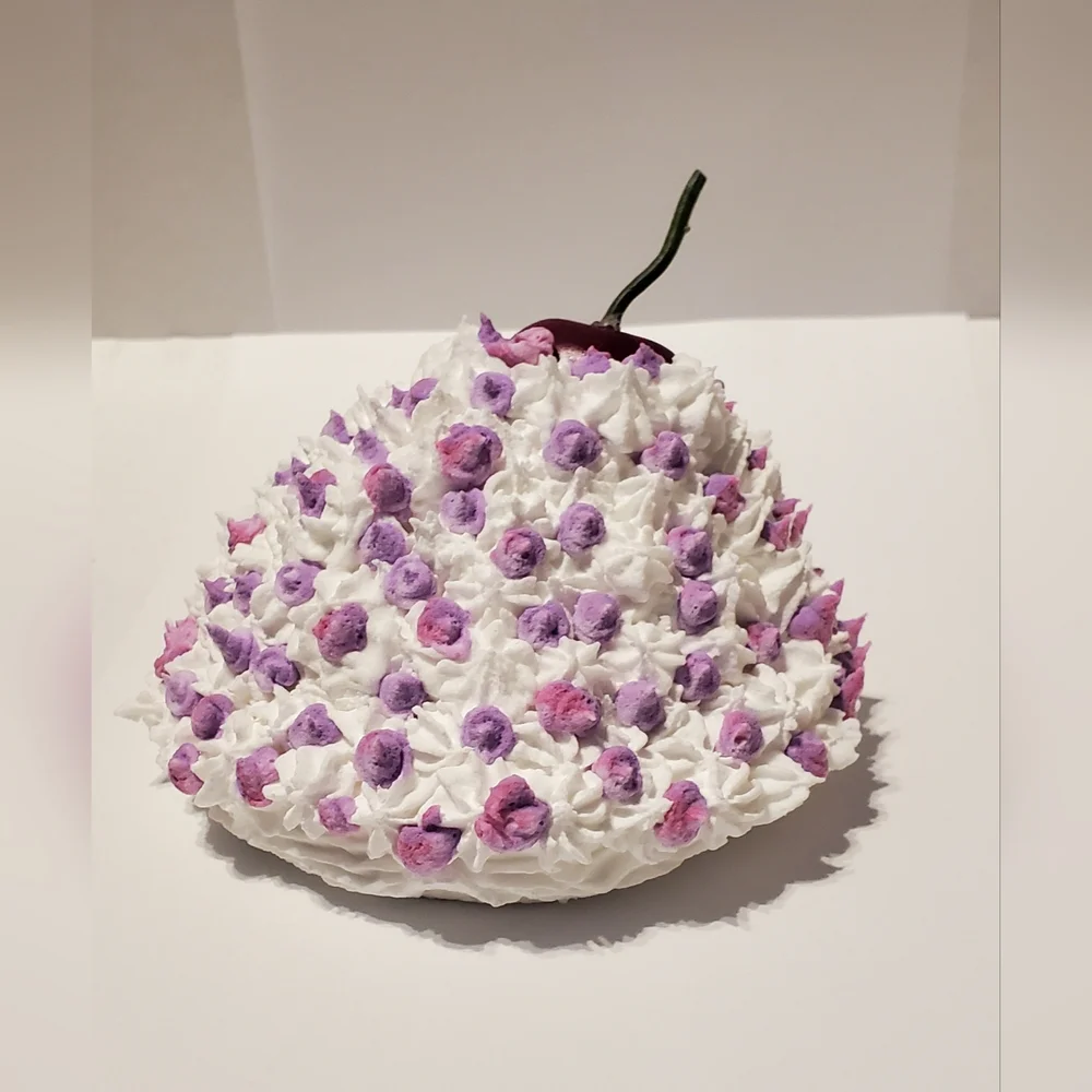 New Faux Purple Flower Whipped Cream Topper